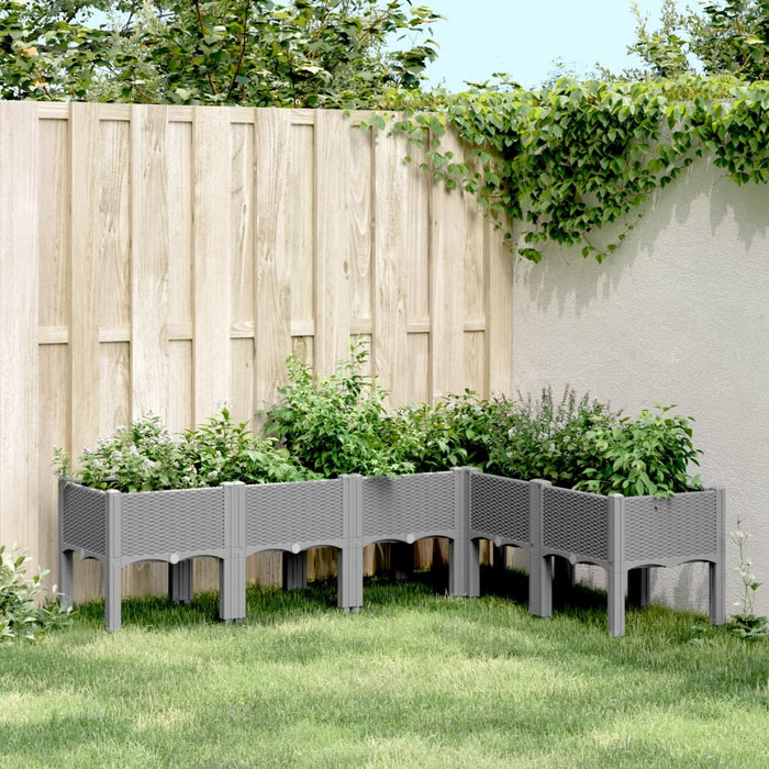 vidaXL Garden Planter with Legs Light Grey 160x120x42 cm PP