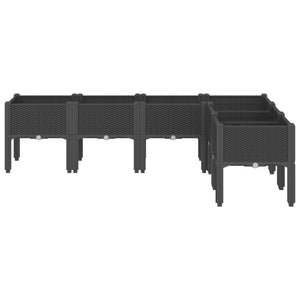 vidaXL Garden Planter with Legs Black 160x120x42 cm PP