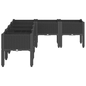 vidaXL Garden Planter with Legs Black 160x120x42 cm PP