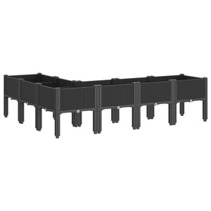 vidaXL Garden Planter with Legs Black 160x120x42 cm PP