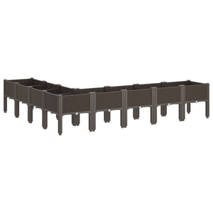 vidaXL Garden Planter with Legs Brown 200x160x42 cm PP