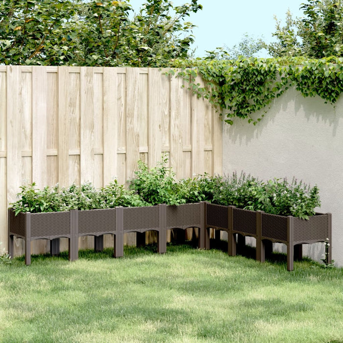 vidaXL Garden Planter with Legs Brown 200x160x42 cm PP