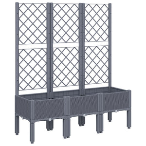 vidaXL Garden Planter with Trellis Blue Grey 120x40x142 cm PP