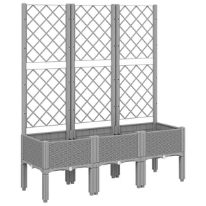 vidaXL Garden Planter with Trellis Light Grey 120x40x142 cm PP