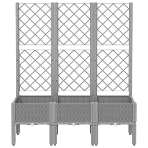 vidaXL Garden Planter with Trellis Light Grey 120x40x142 cm PP