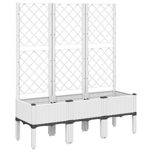 vidaXL Garden Planter with Trellis White 120x40x142 cm PP