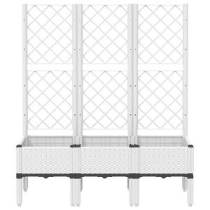 vidaXL Garden Planter with Trellis White 120x40x142 cm PP