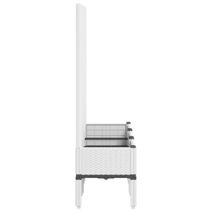 vidaXL Garden Planter with Trellis White 120x40x142 cm PP