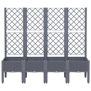 vidaXL Garden Planter with Trellis Blue Grey 160x40x142 cm PP