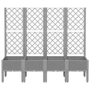 vidaXL Garden Planter with Trellis Light Grey 160x40x142 cm PP