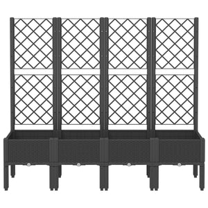 vidaXL Garden Planter with Trellis Black 160x40x142 cm PP