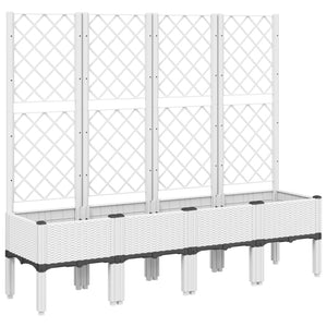 vidaXL Garden Planter with Trellis White 160x40x142 cm PP