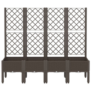 vidaXL Garden Planter with Trellis Brown 160x40x142 cm PP