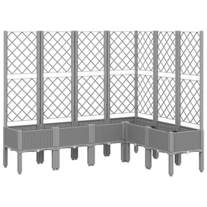 vidaXL Garden Planter with Trellis Light Grey 160x120x142 cm PP