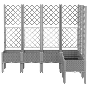 vidaXL Garden Planter with Trellis Light Grey 160x120x142 cm PP