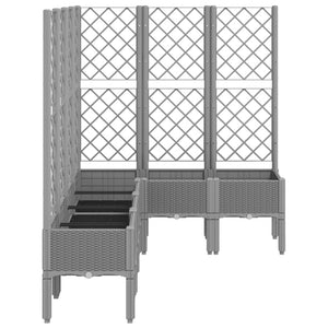 vidaXL Garden Planter with Trellis Light Grey 160x120x142 cm PP