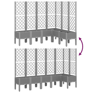 vidaXL Garden Planter with Trellis Light Grey 160x120x142 cm PP