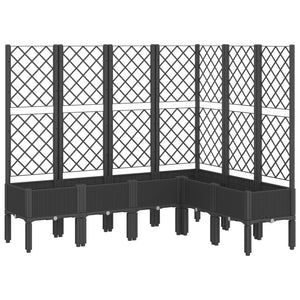 vidaXL Garden Planter with Trellis Black 160x120x142 cm PP