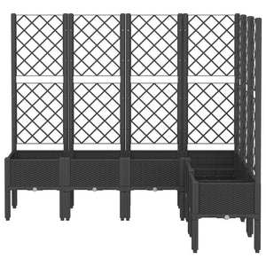 vidaXL Garden Planter with Trellis Black 160x120x142 cm PP