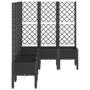 vidaXL Garden Planter with Trellis Black 160x120x142 cm PP