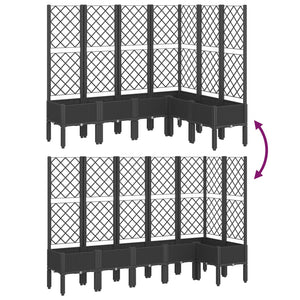 vidaXL Garden Planter with Trellis Black 160x120x142 cm PP