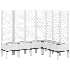 vidaXL Garden Planter with Trellis White 160x120x142 cm PP