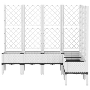 vidaXL Garden Planter with Trellis White 160x120x142 cm PP