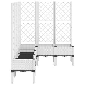 vidaXL Garden Planter with Trellis White 160x120x142 cm PP