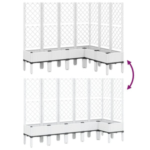 vidaXL Garden Planter with Trellis White 160x120x142 cm PP