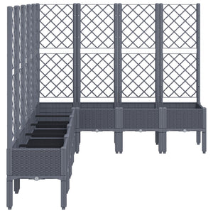 vidaXL Garden Planter with Trellis Grey 200x160x142 cm PP