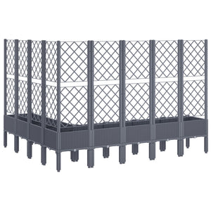 vidaXL Garden Planter with Trellis Grey 200x160x142 cm PP