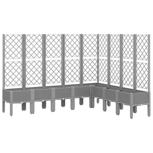 vidaXL Garden Planter with Trellis Light Grey 200x160x142 cm PP