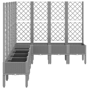 vidaXL Garden Planter with Trellis Light Grey 200x160x142 cm PP