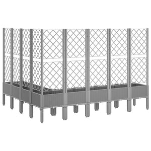 vidaXL Garden Planter with Trellis Light Grey 200x160x142 cm PP