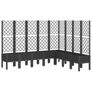 vidaXL Garden Planter with Trellis Black 200x160x142 cm PP