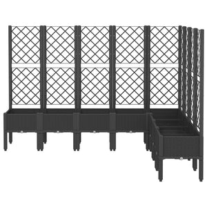 vidaXL Garden Planter with Trellis Black 200x160x142 cm PP