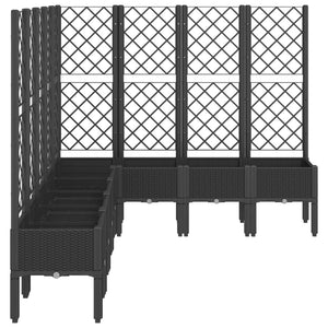 vidaXL Garden Planter with Trellis Black 200x160x142 cm PP