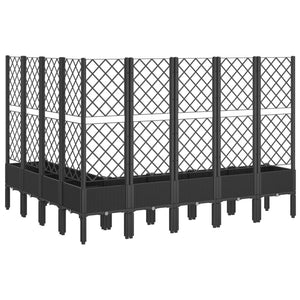 vidaXL Garden Planter with Trellis Black 200x160x142 cm PP