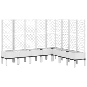 vidaXL Garden Planter with Trellis White 200x160x142 cm PP