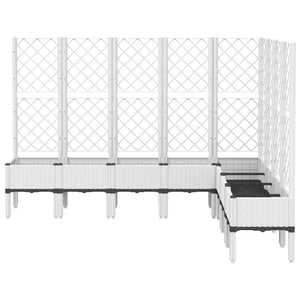 vidaXL Garden Planter with Trellis White 200x160x142 cm PP