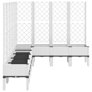 vidaXL Garden Planter with Trellis White 200x160x142 cm PP