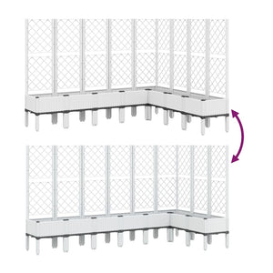 vidaXL Garden Planter with Trellis White 200x160x142 cm PP