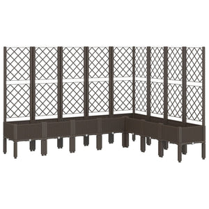 vidaXL Garden Planter with Trellis Brown 200x160x142 cm PP