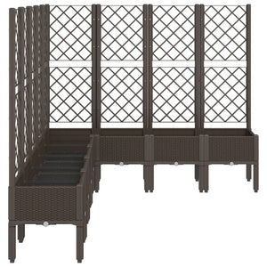 vidaXL Garden Planter with Trellis Brown 200x160x142 cm PP