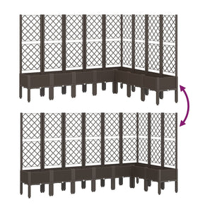 vidaXL Garden Planter with Trellis Brown 200x160x142 cm PP