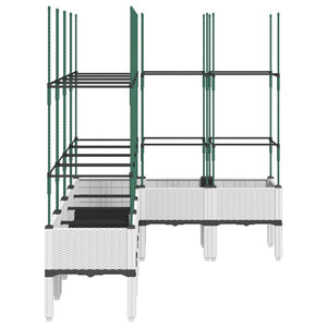 vidaXL Garden Planter with Trellis White 160x120x142.5 cm PP