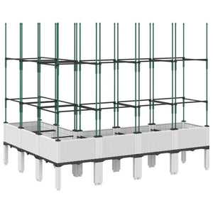 vidaXL Garden Planter with Trellis White 160x120x142.5 cm PP