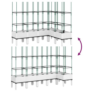 vidaXL Garden Planter with Trellis White 160x120x142.5 cm PP