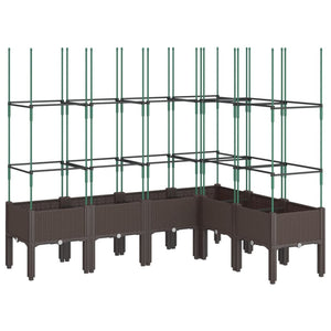 vidaXL Garden Planter with Trellis Brown 160x120x142.5 cm PP