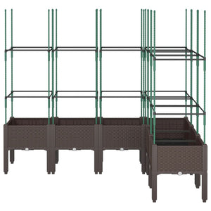 vidaXL Garden Planter with Trellis Brown 160x120x142.5 cm PP